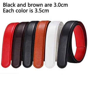 Cowhide leather automatic belt strap for women available in 3.0cm and 3.5cm widths