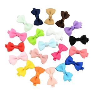 Handmade Bow Hair Clips Grosgrain Ribbon Alligator Clips For Toddlers Kids Girls Solid Colors Hairpins