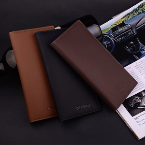 Men Long Wallet Slim PU Leather Bifold Fashion Business Purse With Multi Card Slots And Photo Window
