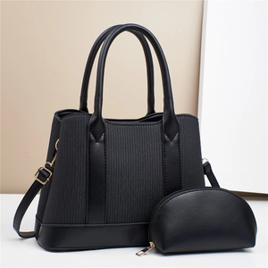 Sac À Main Et Pochette Pour Femmes Cuir PU Texture Plissée Grande Capacité Sac Bandoulière Fourre-Tout