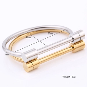 57mm stainless steel horseshoe bangle with U-shaped design and 4mm screw bar