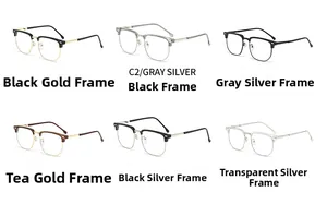 Multiple color options for premium metal anti-blue light glasses including black and gold