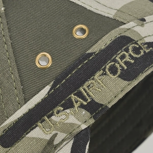 Tactical camouflage flat top cap with US AIRFORCE embroidery and metal air vents