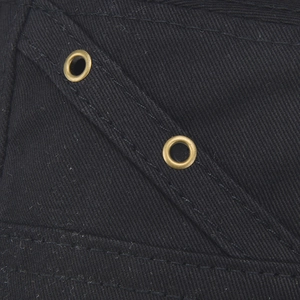 Men's outdoor cotton military cap in black with tactical metal eyelets and twill texture