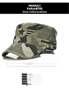 Detail of camouflage military cap featuring U.S. Airforce embroidery and metal air vents