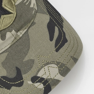 Men's outdoor camo baseball cap with heavy-duty cotton canvas and reinforced brim stitching