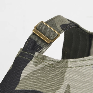 Outdoor camouflage baseball cap with durable canvas fabric and vintage metal buckle