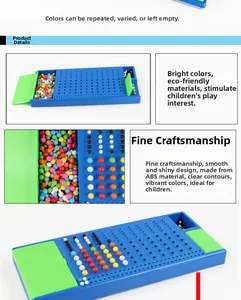 Detail of colorful logic puzzle board game made from eco-friendly ABS plastic material