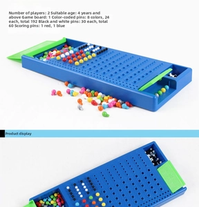 Detailed view of Code Breaker board game components with 192 colorful pins and pegs