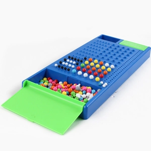 Kids logic puzzle game set with blue pegboard and colorful pegs for parent-child interaction