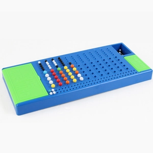 Classic Code Breaking puzzle board game with colorful pins and blue plastic base