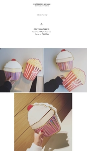 Creative cupcake and popcorn-shaped chain crossbody bags with metallic laser finish