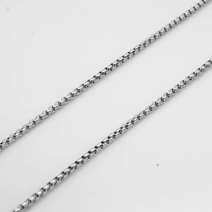 Minimalist silver stainless steel box chain necklace with high-polish finish for women