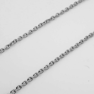 Classic silver stainless steel cross chain necklace for men with polished oval links