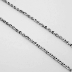 Polished silver stainless steel link chain necklace for men with glossy metal finish