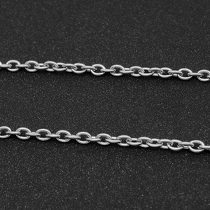 Detailed macro view of silver stainless steel O-chain for DIY jewelry making