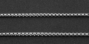 Close-up of polished silver 304 stainless steel box chain for jewelry making