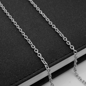 Polished silver stainless steel O-style cable chain necklace for DIY jewelry making