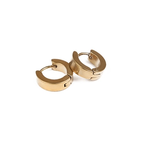 Minimalistische Unisex-Creolen aus Edelstahl mit poliertem Gold-Finish