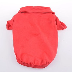 Classic red pet polo shirt for dogs, solid color breathable knit fabric puppy t-shirt