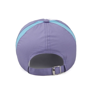 Kids quick-dry purple baseball mesh cap with adjustable metal buckle back closure