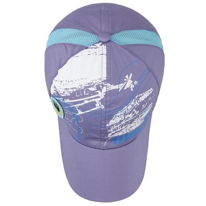 Kids quick-dry baseball cap in purple and blue with breathable mesh for sun protection