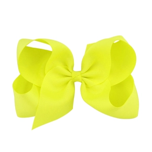 Lazo para el pelo de 6 pulgadas en amarillo fluorescente de cinta de grosgrain
