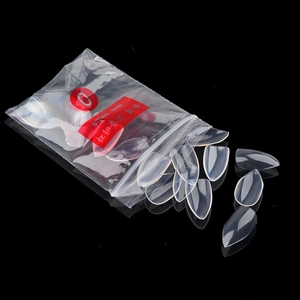 600 Stück transparente Mandel-Nagelspitzen Set in professioneller Klarsichtverpackung