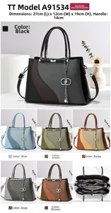 Detailed multi-compartment structure and dimensions of the crossbody bag in six colors
