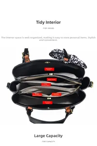 Top view of large capacity tote bag with organized compartments and decorative scarf