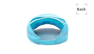 Back view of adjustable sky blue sun visor with breathable mesh and quick-dry fabric