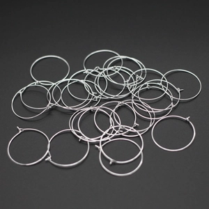 Silver circular DIY jewelry accessories for earrings and wine glass charms