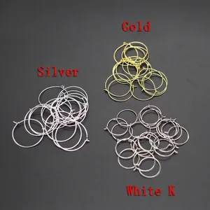 DIY circular earring hoop connectors in gold silver and white K finishes for jewelry making