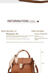 Detailed chart showing PU leather bag dimensions 24x10x17cm and multi-pocket structure