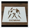 Detail of Gemini constellation stencil for coffee latte art decoration and dusting
