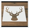 Detail of deer head stencil for Christmas coffee art and DIY crafts on wood background