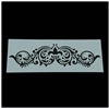 Detailed European scroll pattern on a durable grey stencil for fancy coffee art decoration