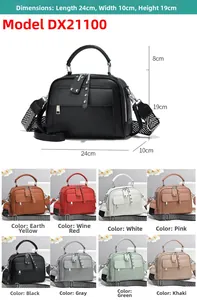 Detailed size chart and multi-color options for the stylish crossbody handbag