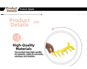 Detail of high-quality yellow PP material sunglass display rack with flexible teeth