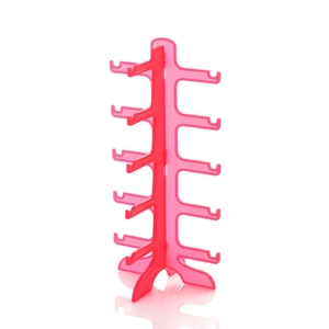 Red transparent 6-tier plastic sunglasses display stand for counter retail storage