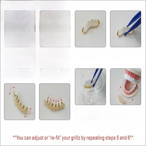Detailed step-by-step instruction guide for fitting and wearing hip hop gold tooth grillz