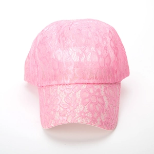 Eleganter pinkfarbener Baseball-Cap aus Spitze für Damen, atmungsaktiver Sonnenschutz Hut
