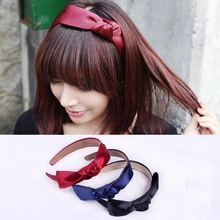 Set di cerchietti in raso con nodo nei colori bordeaux, blu navy e nero elegante