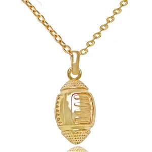 American Football Pendant Necklace For Women Alloy Electroplated Gold Silver Champagne Gold Sports Style Jewelry Gift