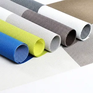 Detail of woven PVC placemats showing diverse colors and easy DIY trimming feature