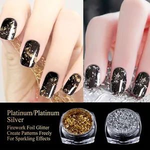 Poudre Chrome Ongles Effet Miroir Platine Argent Métallique Paillettes Pigment Décoration Manucure DIY Art