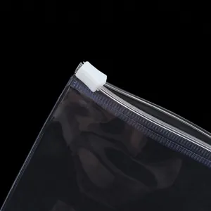 Thickened transparent PVC jewelry storage bag with reliable white zipper slider seal