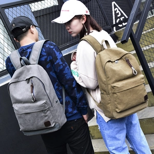 Canvas Backpack Vintage Travel Rucksack Large Capacity School Bag For Men Women Fits Laptop Breathable Stitching