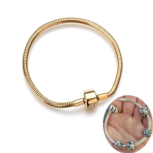 316L gold stainless steel snake bone bracelet with barrel clasp for DIY beads charm