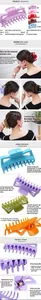 Trois tailles de pinces à cheveux montrant les dimensions 6cm, 9.5cm et 11cm en PS